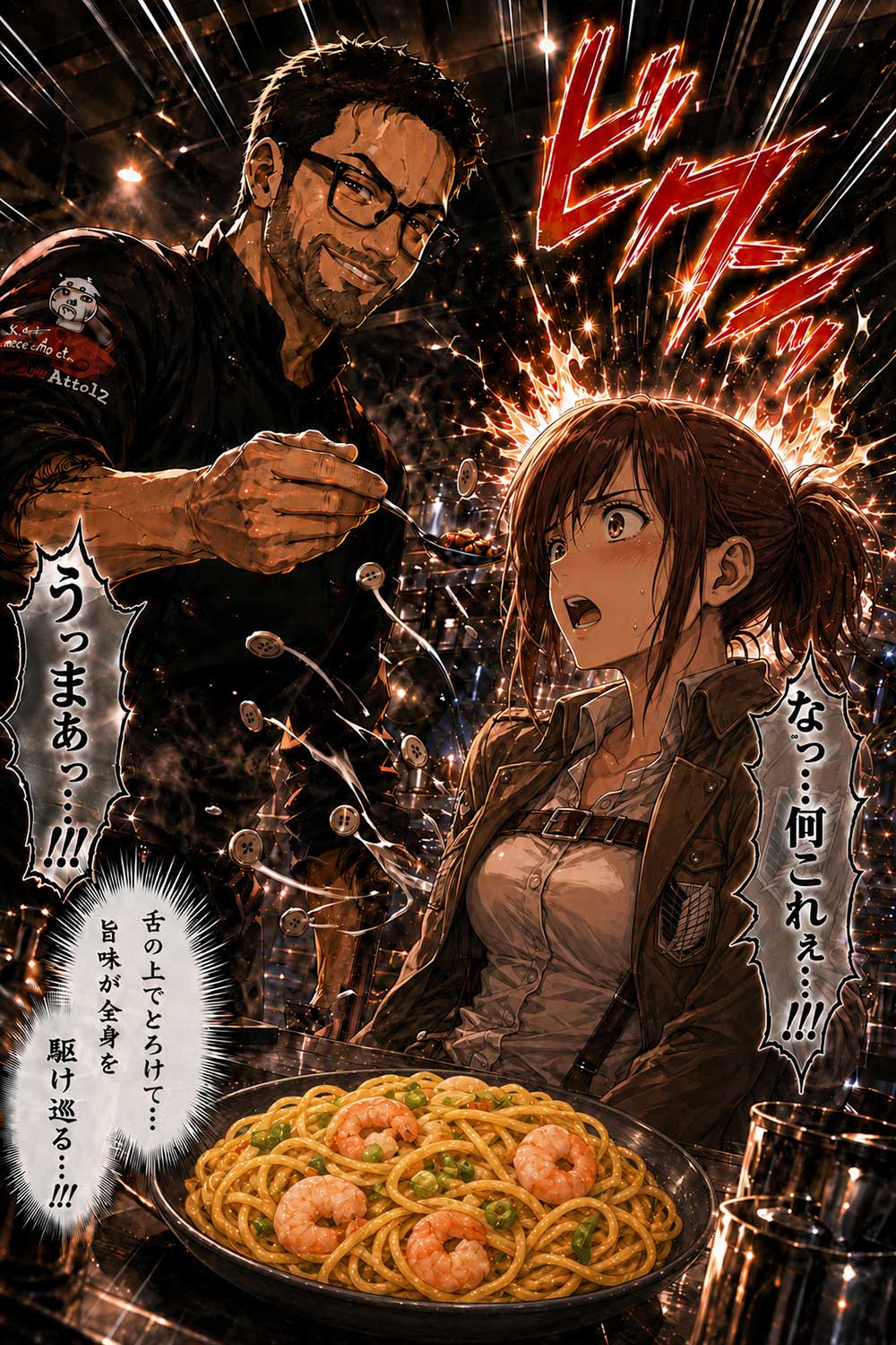 Nicolos-Garnelen-Spaghetti-Burst Nicolos Garnelen-Spaghetti aus Attack on Titan